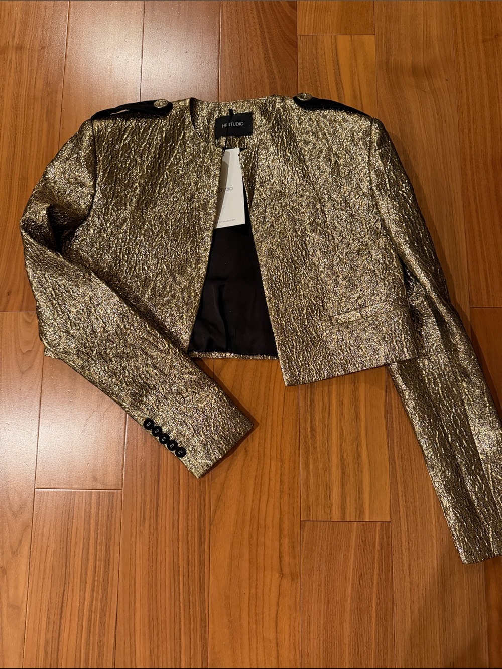 Metallic Gold Cropped Blazer
